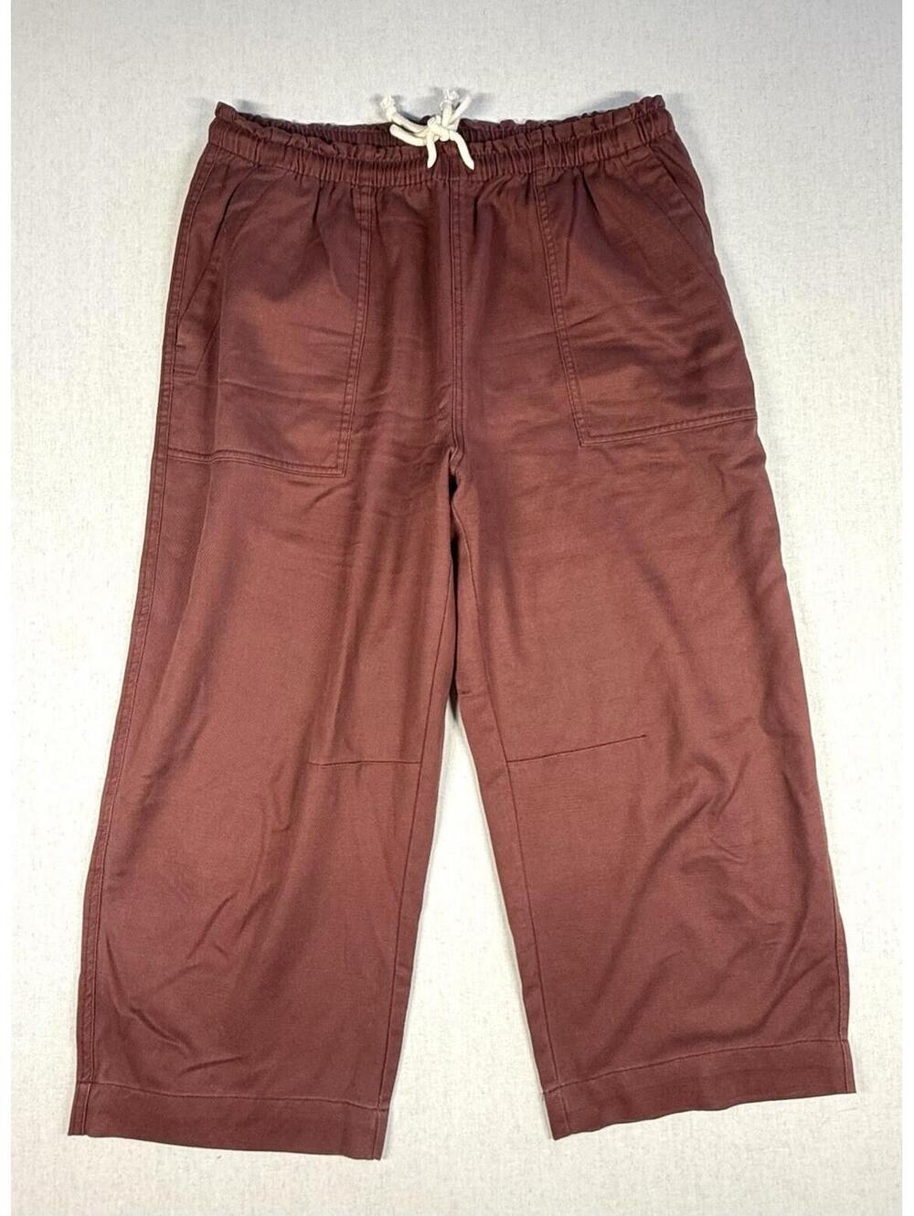 Old Navy Mid Rise Pull On Cargo Pants Sz PL‎ Brown Cotton Blend Lagenlook
